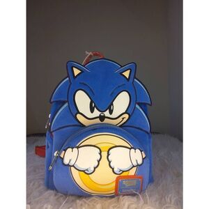 NWT Loungefly Sonic the Hedgehog Classic Cosplay Plush Mini Backpack Ring